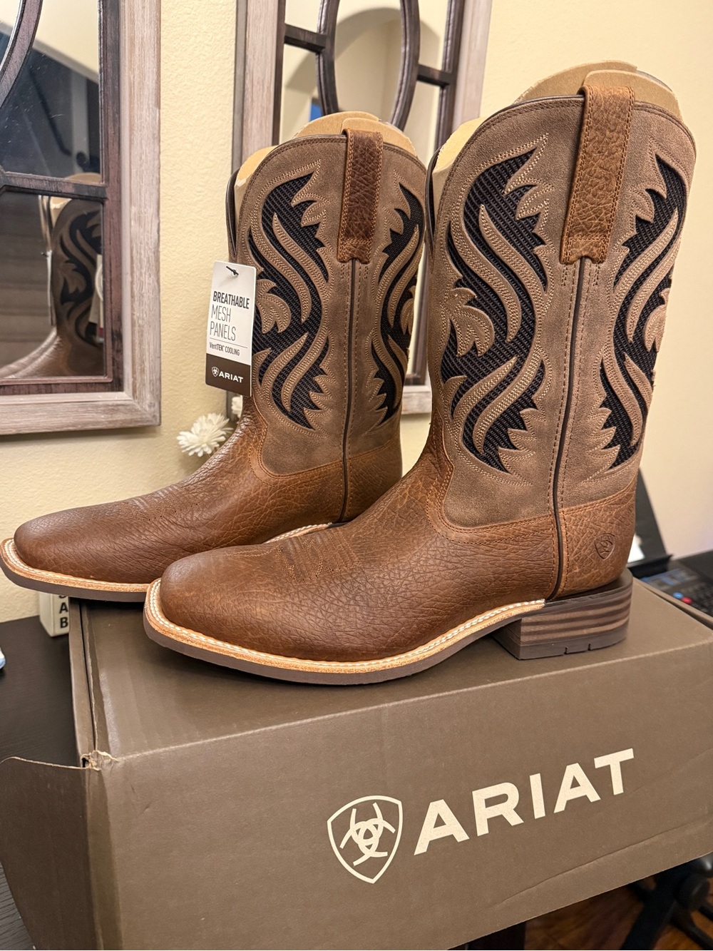 Ariat Kanyon Toughstock VentTEK Wide Square Cowboy Boots Mens 12 NWT